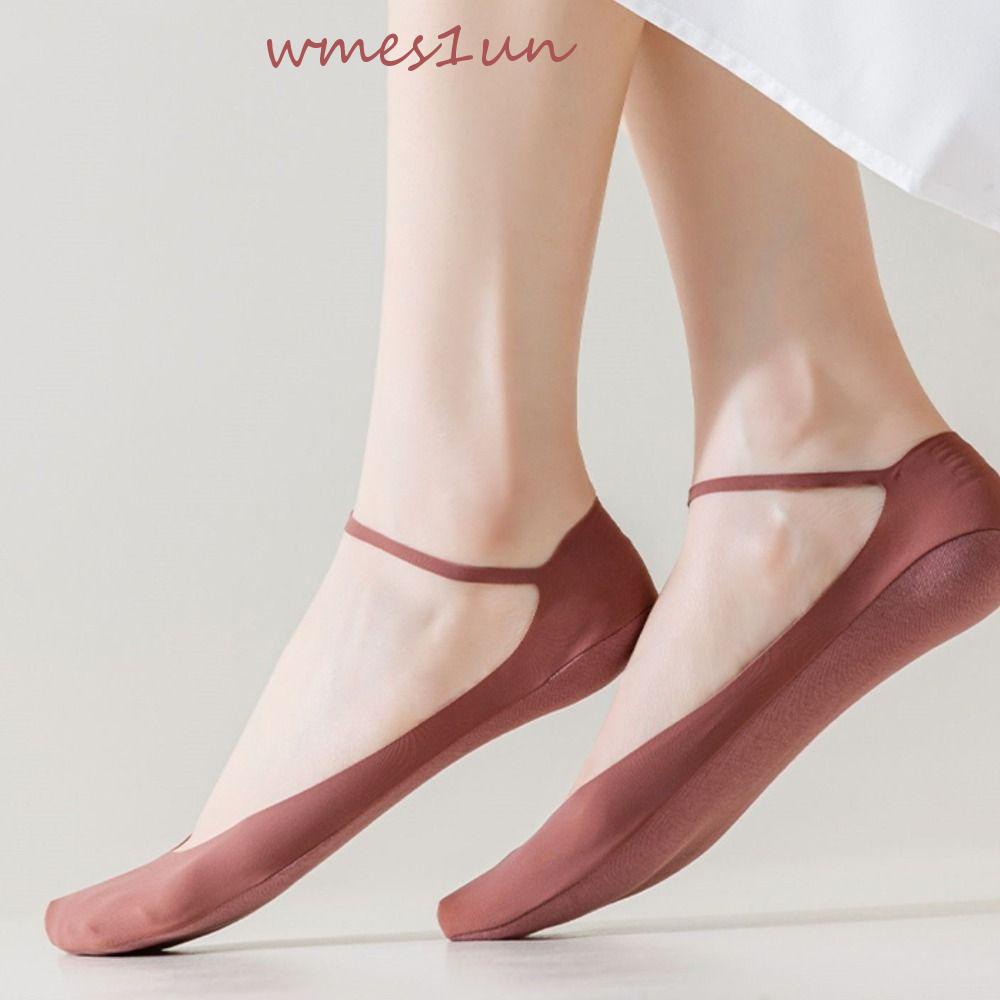 Vớ Thuyền Vải Lụa Lạnh Cổ Thấp Chống Trượt Màu Trơn 15H Thời Trang Mùa Hè