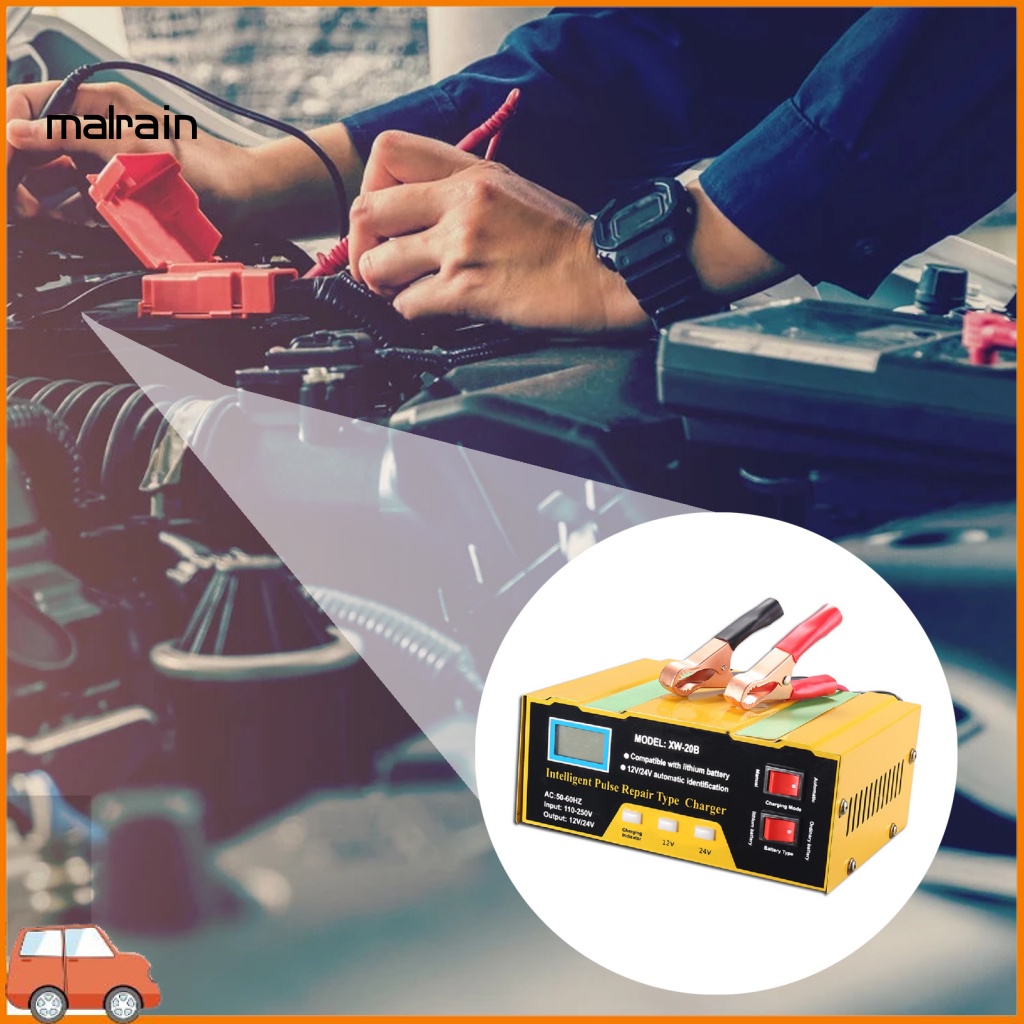 Bộ Sạc Pin Tự Động Màn Hình LCD 12V 10A Cho Xe Hơi