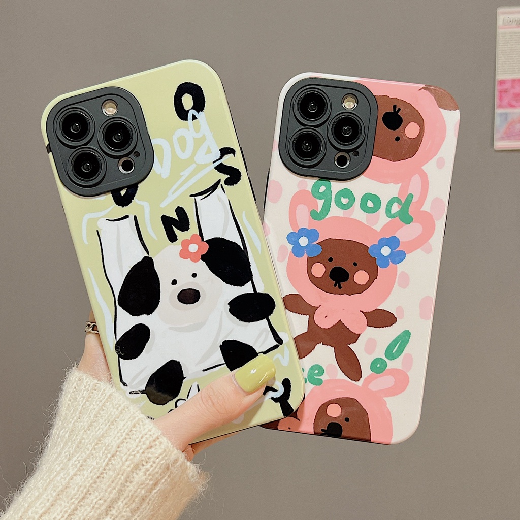 Ốp Điện Thoại tpu Dẻo Họa Tiết Hoạt Hình Chú Chó / Mèo Dễ Thương Cho iPhone 11 13 12 14 PRO MAX