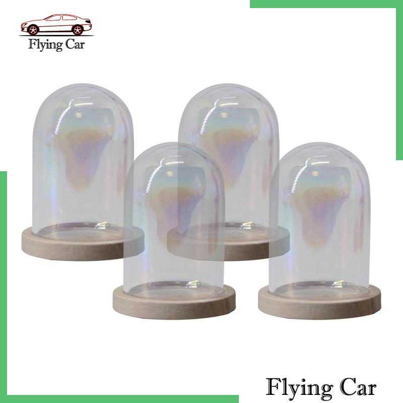 [Lzdjfmy2] Set 4 Giá Đỡ Kính Mái Vòm Mini Bằng Thủy Tinh Trong Suốt Trang Trí Bàn