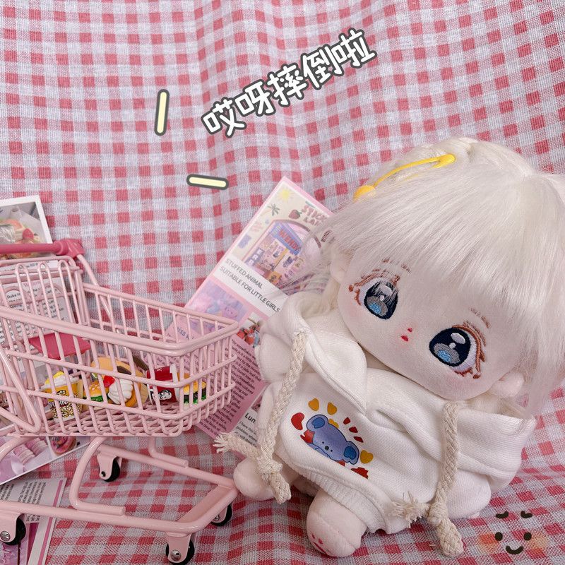 Búp Bê Em Bé Bằng Vải Cotton 20cm Kèm Bộ Xương Tóc Dễ Thương