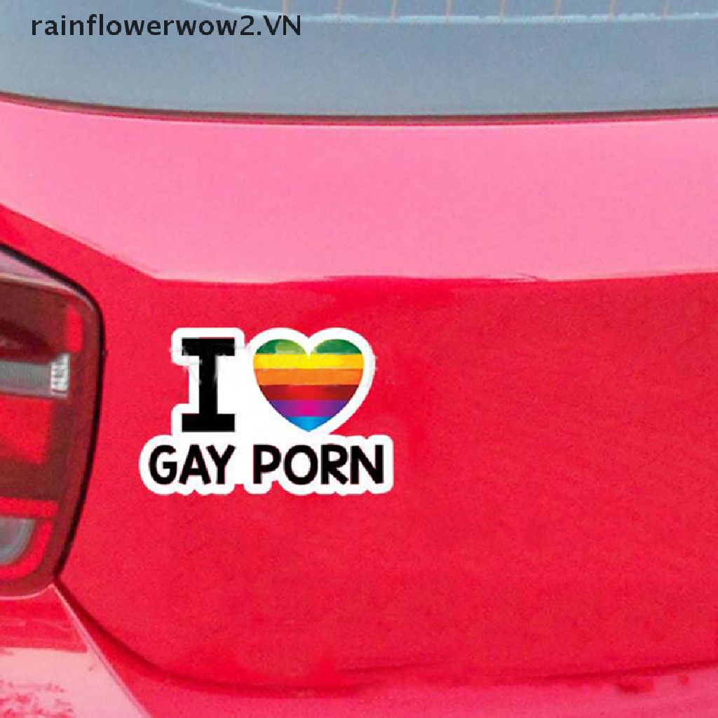 1 Nhãn Dán Trang Trí Xe Hơi Chữ I LOVE Gay Phản Quang Độc Đáo
