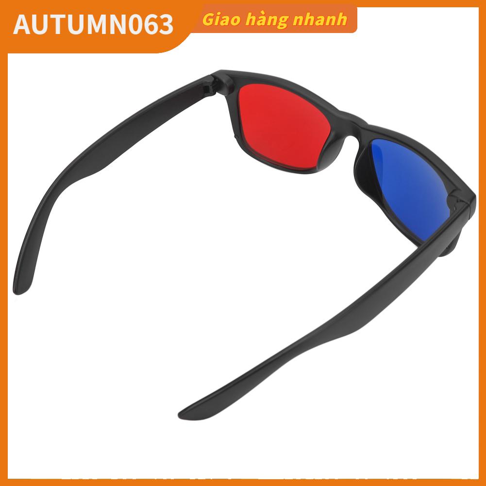 Autumn063 Kính 3D Gọng Nhựa Màu Đen Tròng Nhẹ Dễ Đeo Xanh Đỏ Cho Trò Chơi Phim