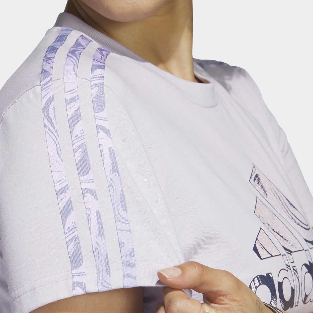 Adidas Phong cách sống Áo Thun 3 Sọc Soft Luxe Nữ Màu tím HT3148