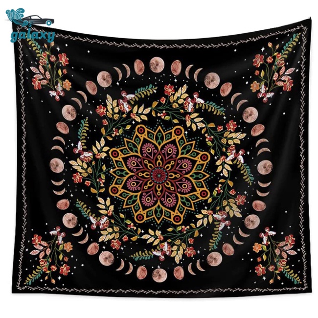 Galaxy Thảm Treo Tường In Họa Tiết Mandala Bohemian Kích Thước 150 X 130cm / 60 X 50Inch Trang Trí Phòng Ngủ