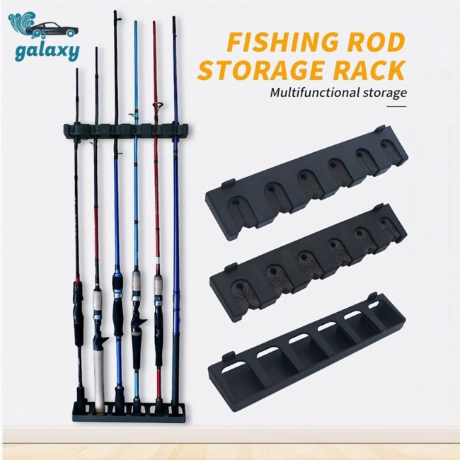 Galaxy Giá Đỡ Cần Câu Cá 6 Lỗ Gắn Tường Tiện Dụng