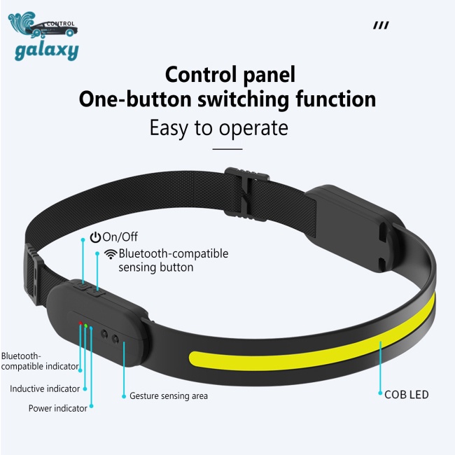Galaxy Đèn Pin Led Cob Cảm Biến Sóng Có Chức Năng Kết Nối Bluetooth