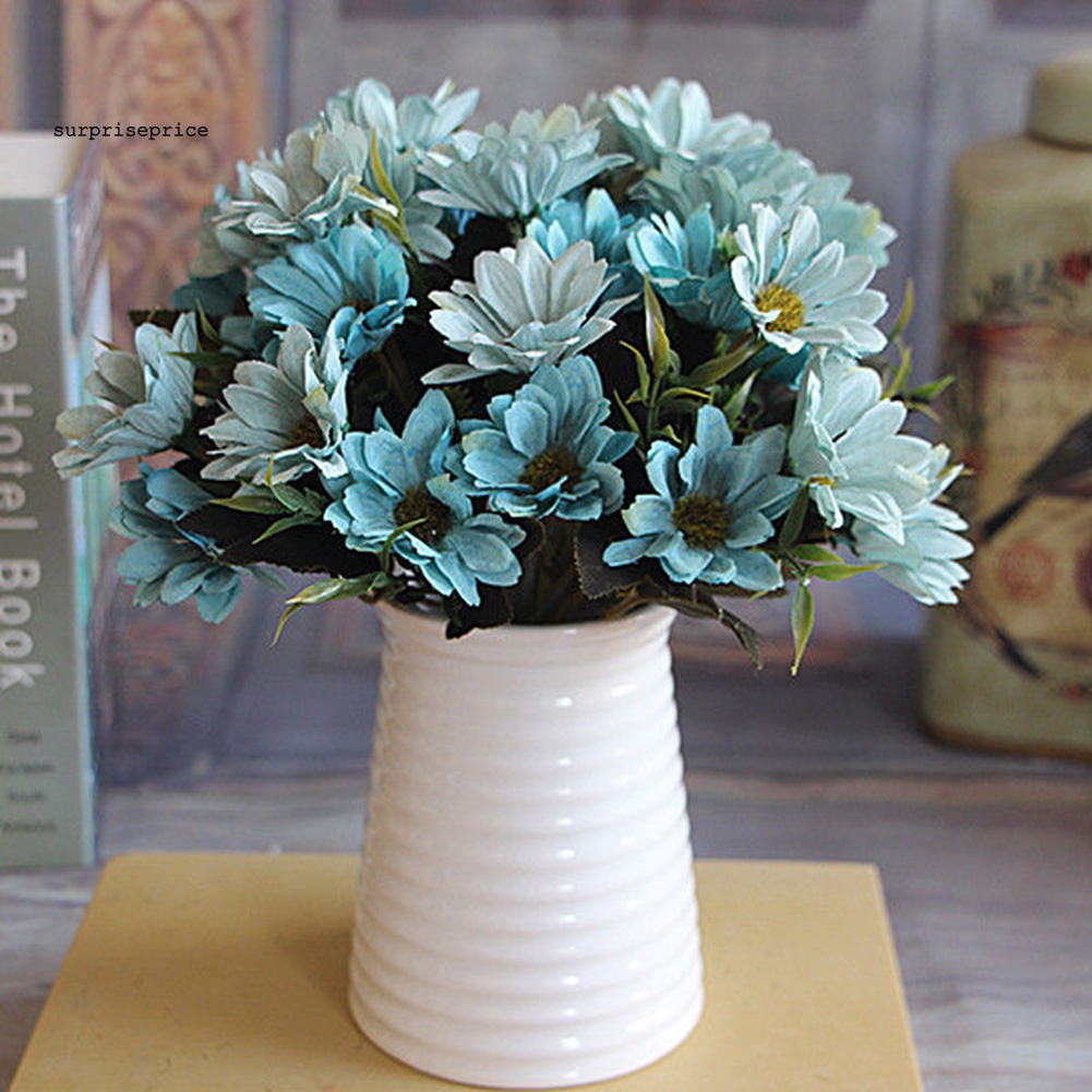 1 Bó / 10 Đầu / 5 Nhánh Hoa Cúc Nhân Tạo Trang Trí Nội Thất