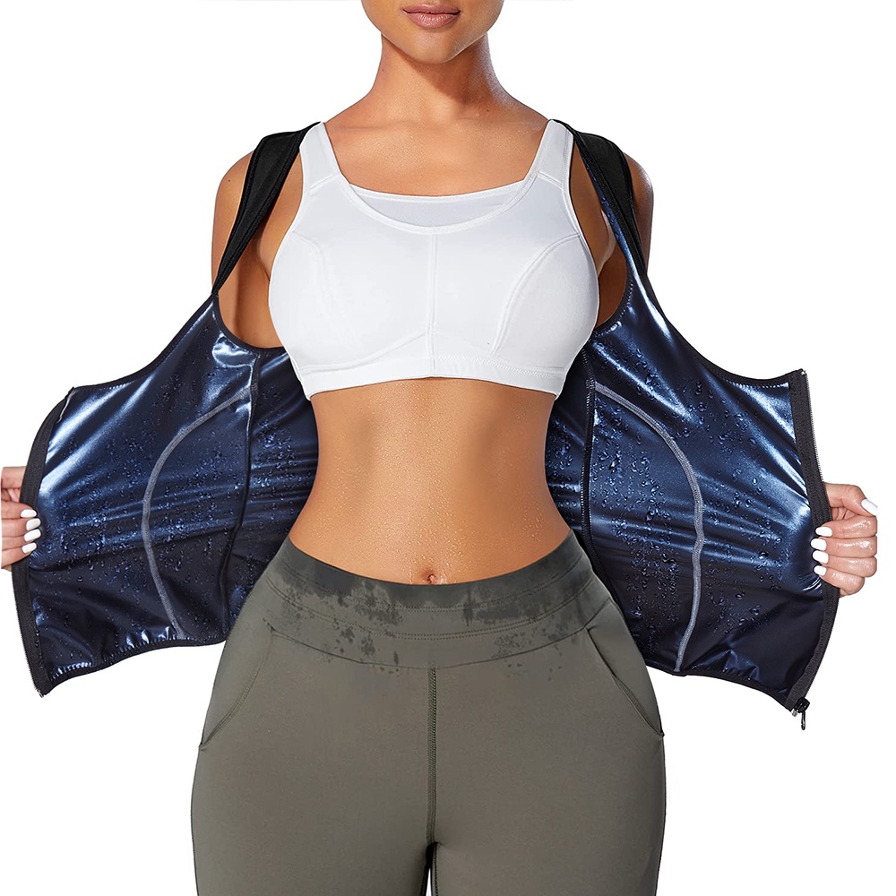Áo Croptop Sát Nách Thể Thao Neoprene Đốt Cháy Mỡ Thừa Tập Thể Dục Cho Nữ