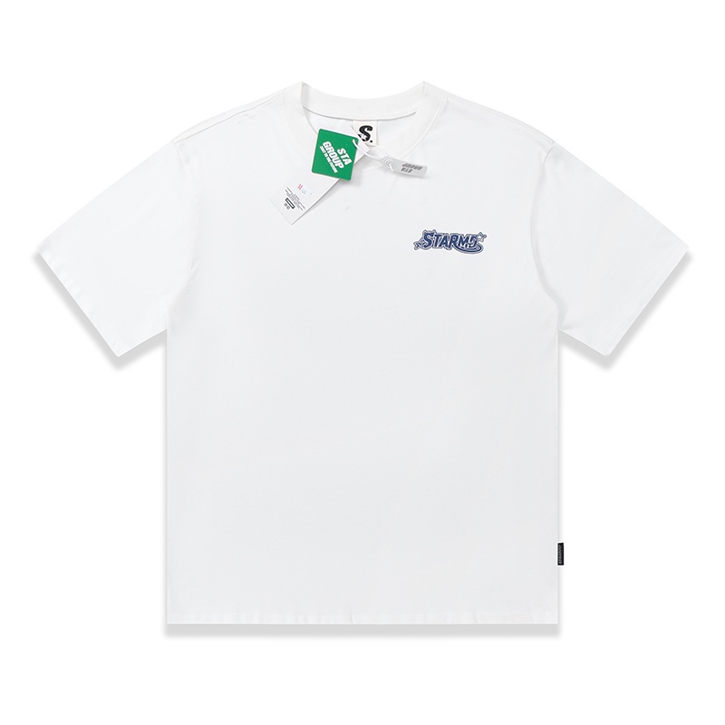 Áo Thun Cotton Dáng Rộng Tay Ngắn In Chữ Đục Lỗ Plus Size Unisex