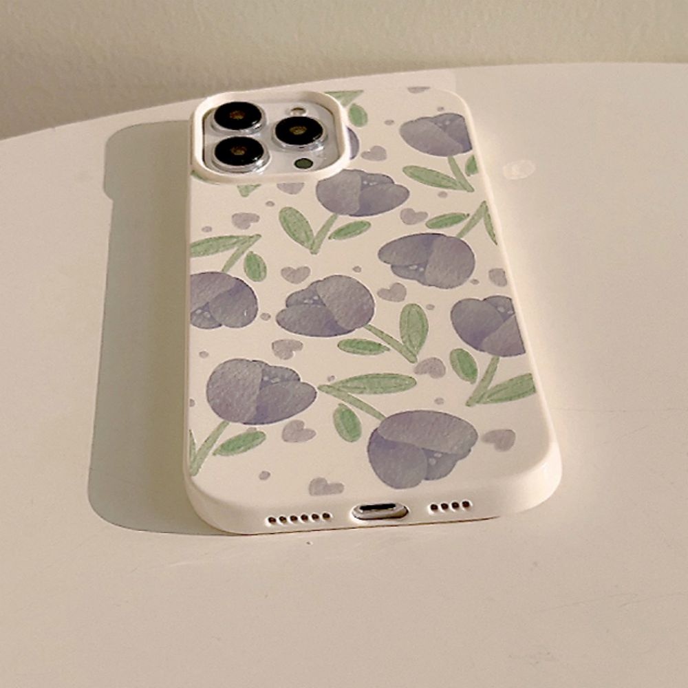 Ốp Điện Thoại TPU Mềm Chống Bụi Chống Rơi Họa Tiết Hoa Tulip Cho IPhone 14 13 12 11 Pro Max X XR 8 7 Plus SE
