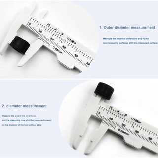 0-80mm Double Scale Plastic Vernier Caliper Mini Ruler Measurement Tool