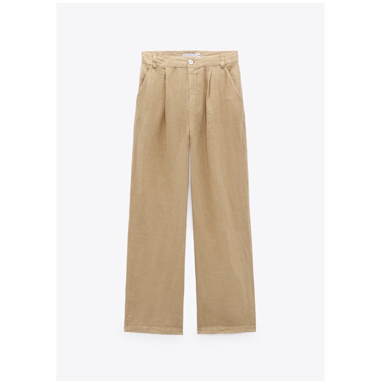 Set Áo Sơ Mi Cổ Chữ V Thắt Nút + Quần Dài Lưng Cao Ống Rộng Thời Trang Zara Mùa Hè 238372096 8372098