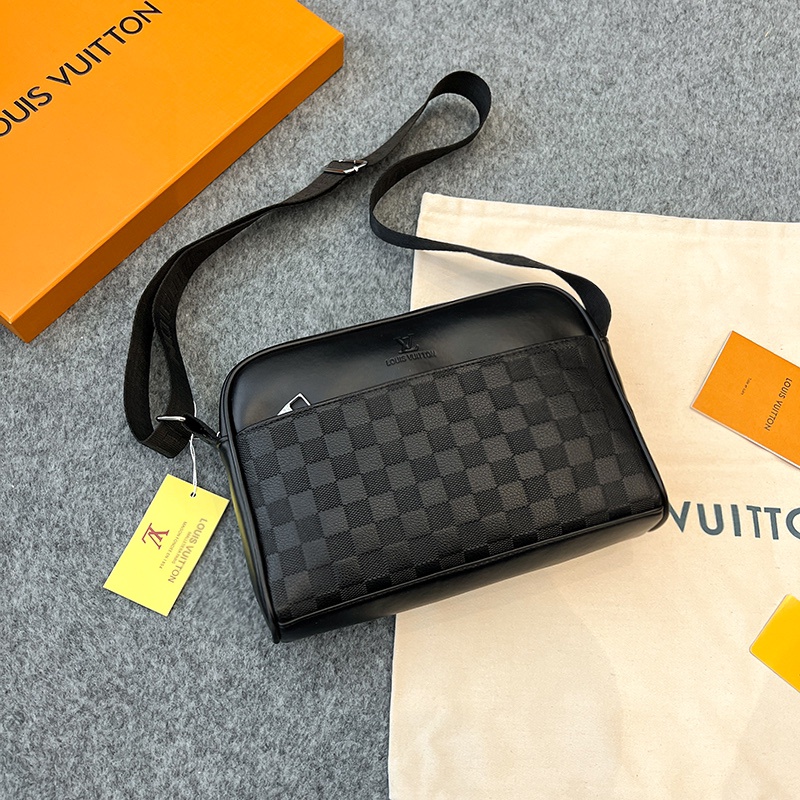 Túi đeo Chéo Nam LV đeo Vai Công Suất Lớn Hộp Thời Trang Nam Hình Chữ Nhật Da Pu Cao Cấp