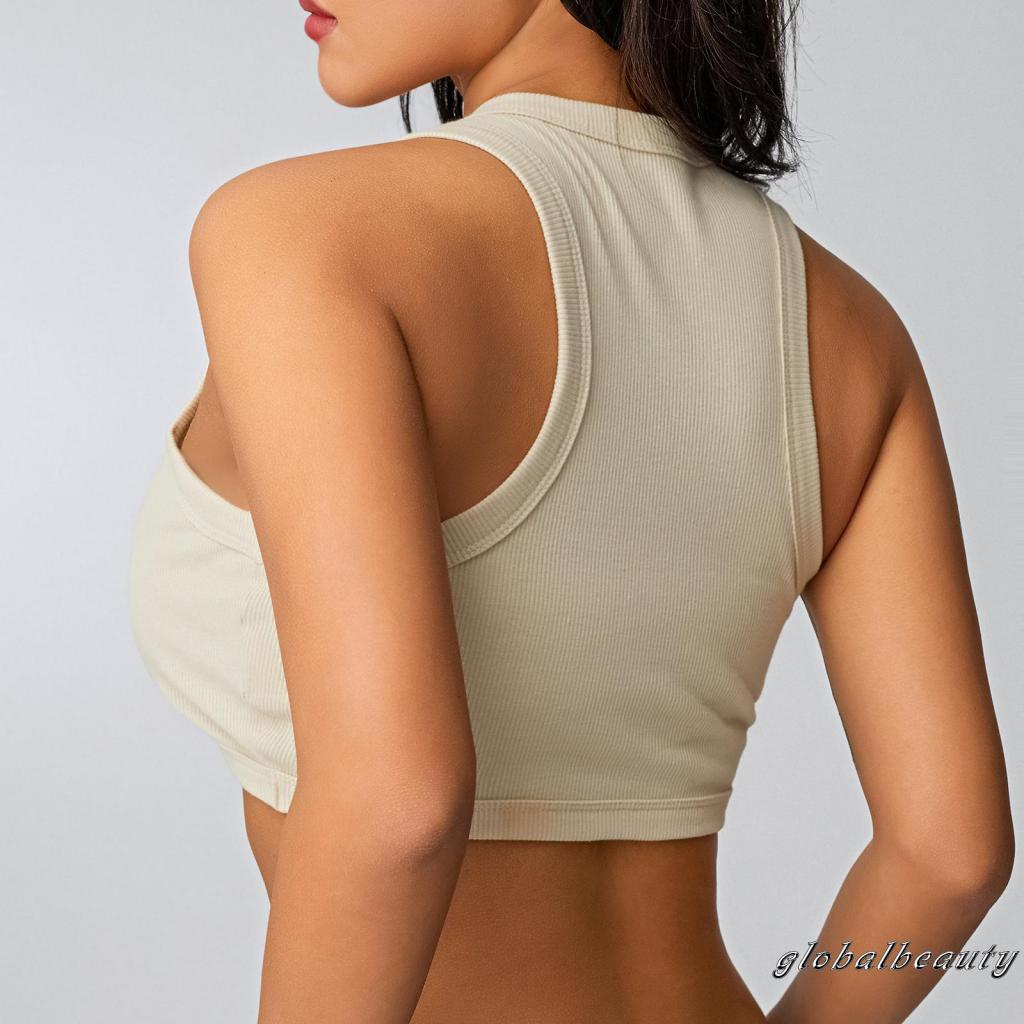 Áo Croptop Sát Nách Cổ Tròn Màu Sắc Thời Trang Mùa Hè Cho Nữ