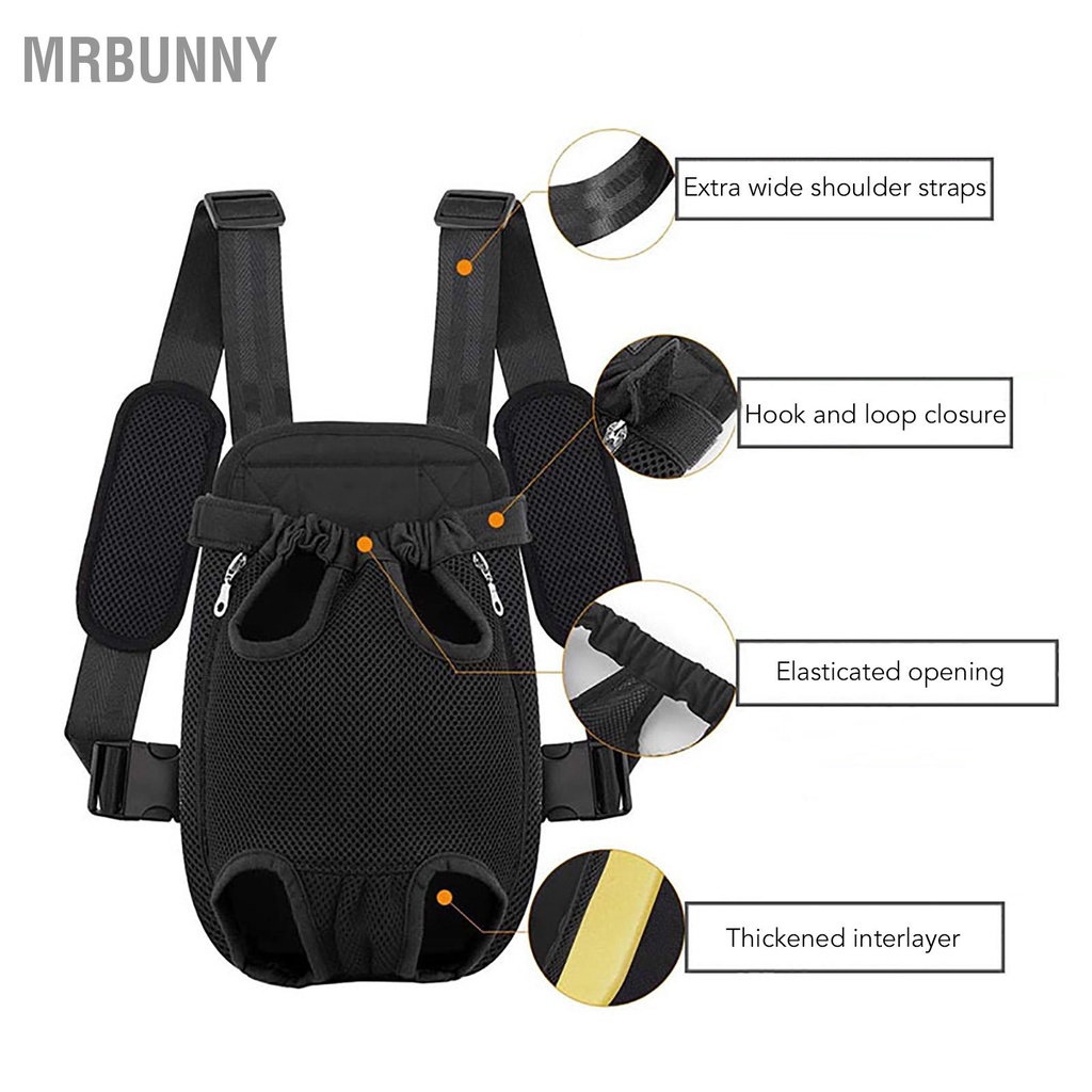 Mrbunny Túi Đựng Thú Cưng Ba Lô Nhẹ Thoáng Khí Thiết Kế Cho Chó Mèo Du Lịch Đi Xe Đạp Bộ Đường Dài Màu Đen