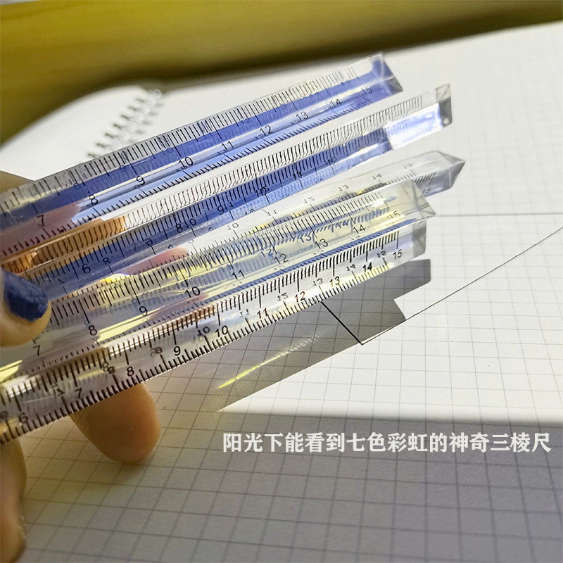 Thước Vẽ Hình Tam Giác Hai Mặt Pha Lê 15cm