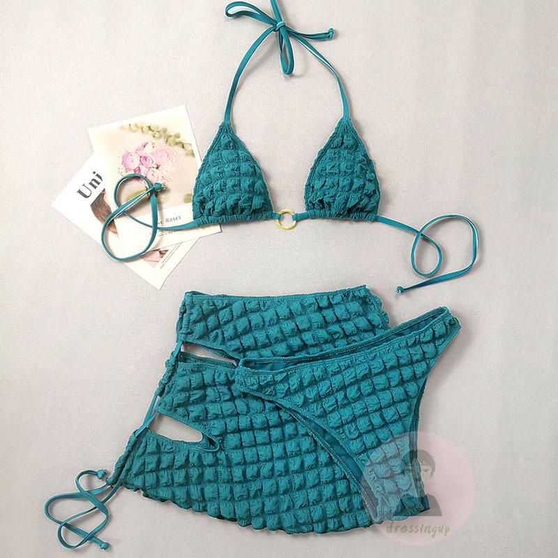 Bộ Đồ Bơi 3 Món Co Giãn Thời Trang Quyến Rũ Cho Nữ