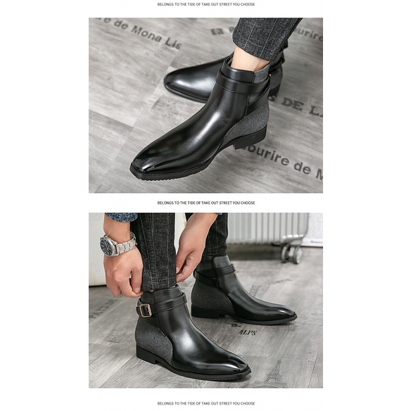 Giày Bốt Da Cổ Cao Thời Trang Cho Nam, Size 39-48