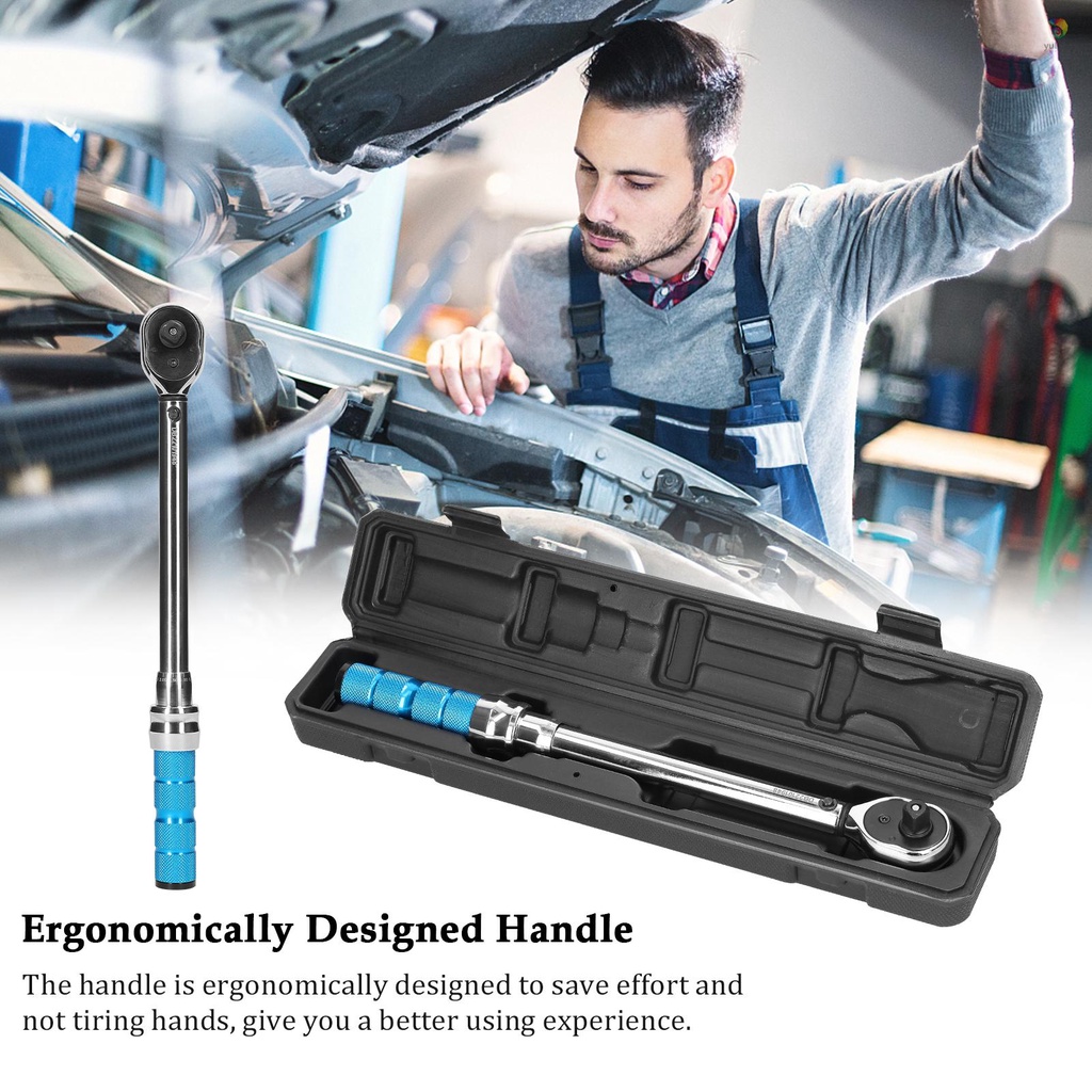 Cờ Lê Mô Men Xoắn 1 / 2 Inch 20~210Nm Bằng Thép Chrome Vanadium Độ Chính Xác Cao Kèm Hộp Đựng Cho Sửa Chữa Xe Đạp