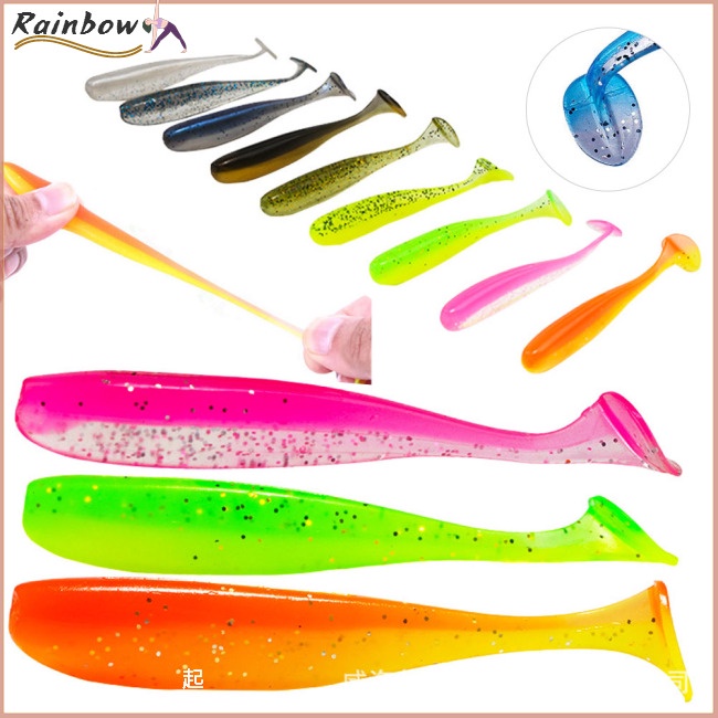 Set 30 Mồi Giả Nhử Cá Hình Chữ T 5cm7cm9cm Bằng Nhựa Mềm Nhiều Màu Sắc Gắn Kèm Móc Câu Tiện Dụng