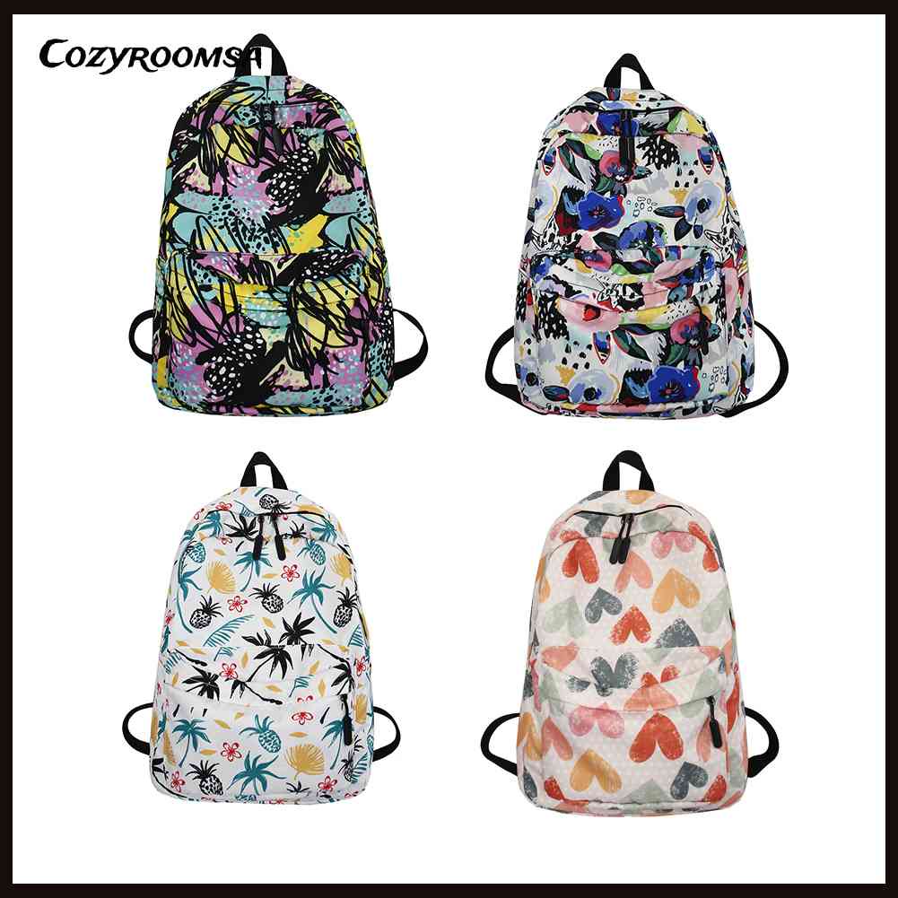 Ba Lô Lớn In Họa Tiết Hoạt Hình Graffiti Phong Cách Preppy Cho Nữ