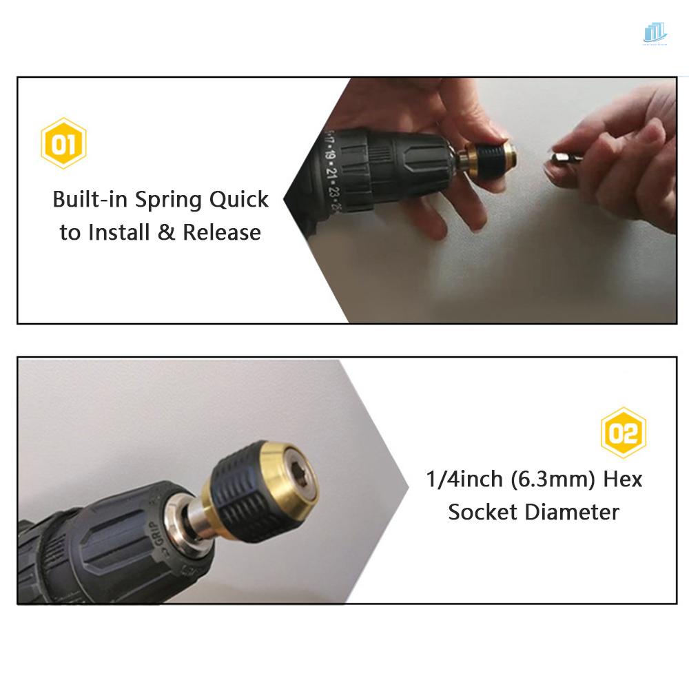 Đầu Nối Mũi Khoan Lục Giác 1 / 4 Inch Tháo Lắp Nhanh Tiện Dụng