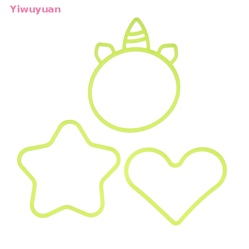 Bộ 3 Vòng Tay Silicon Màu Kẹo Họa Tiết Trái Tim / Ngôi Sao Xinh Xắn Mới