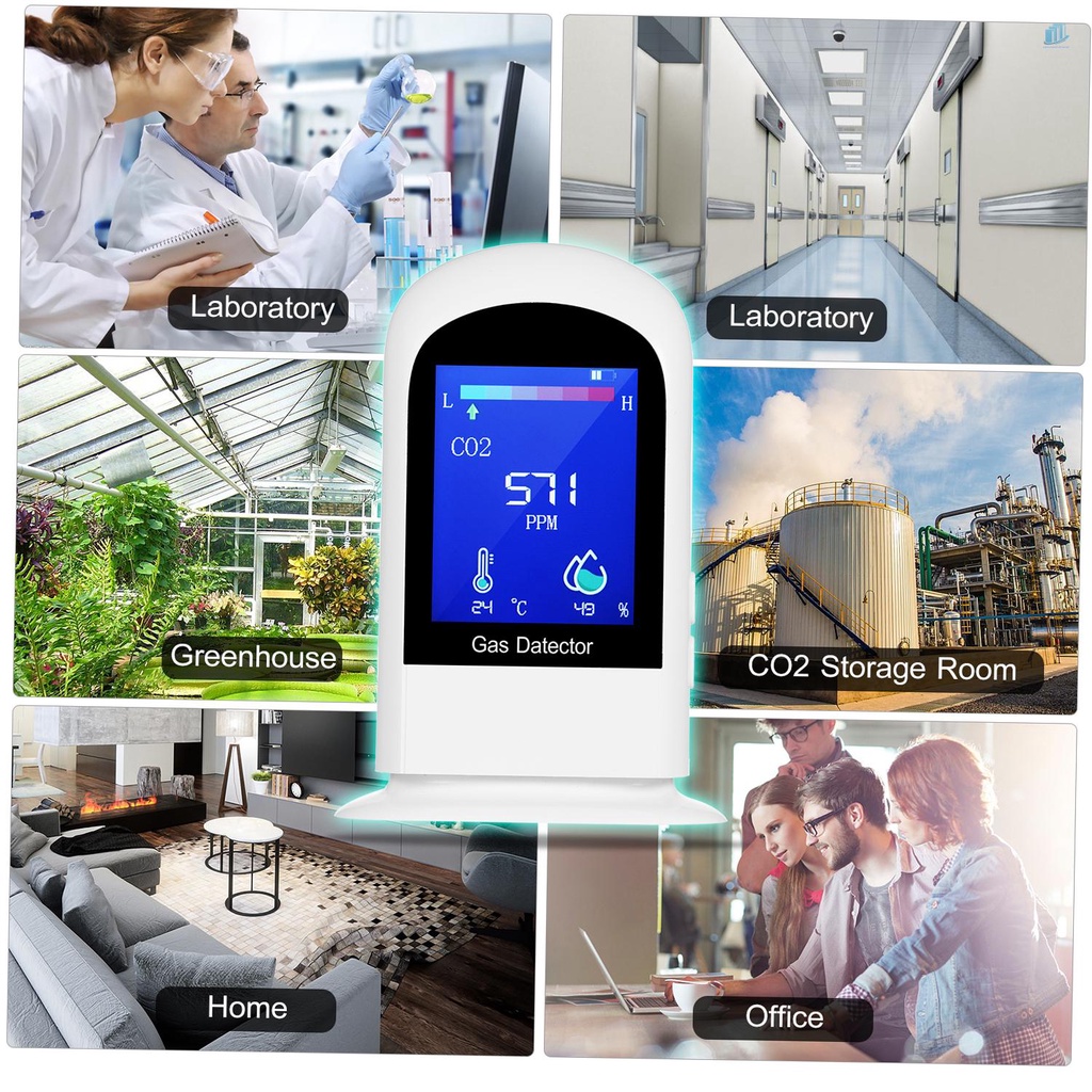 Máy Đo Nhiệt Độ Và Độ Ẩm Không Khí CO2 Carbon Dioxide Kỹ Thuật Số 3 Trong 1 s2mwvn Có Thể Sạc Lại