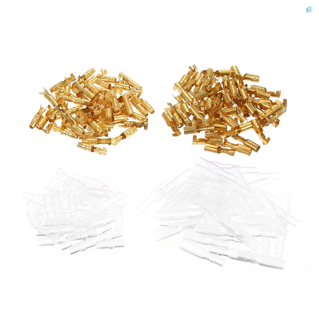 Bộ 200 Đầu Nối Dây Điện Thông Minh Bằng Đồng Thau 4.0Mm Cho Xe Hơi / Xe Tải / Xe Máy