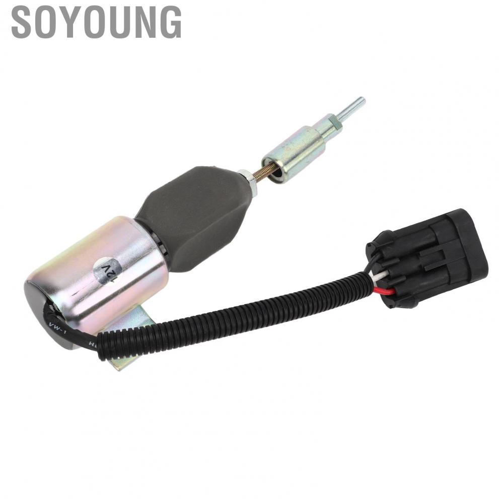 Soyoung Fuel Stop Solenoid  Shut Off Stable Efficient DC 12V Standard Size 1751ES 12E6UC4B1S5 for Replacement