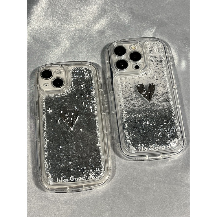 Ốp Điện Thoại Kim Tuyến Nước Hình Trái Tim Cho Iphone 14promax 13 11 14pro 13pro 14