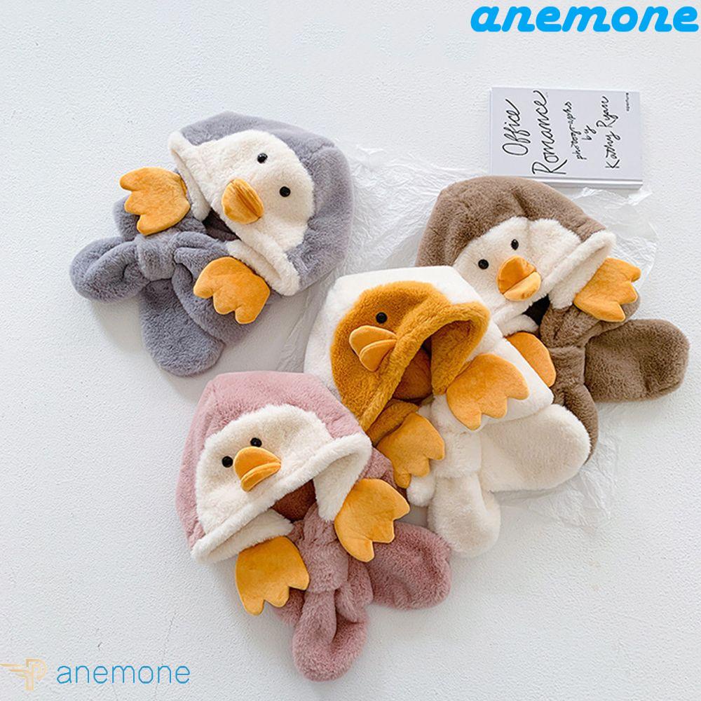 Mũ Lông Chim Cánh Cụt Màu Trơn Giữ Ấm Tai Thiết Kế Thời Trang Thoải Mái Dành Cho Trẻ Em