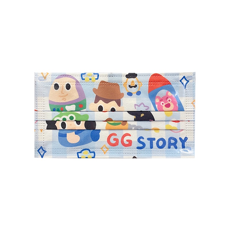 Khẩu Trang Ba Lớp In Hình Buzz Lightyear Phiên Bản Graffiti Màu Xanh Dương Thời Trang Bảo Vệ Chống Nắng Dùng Một L