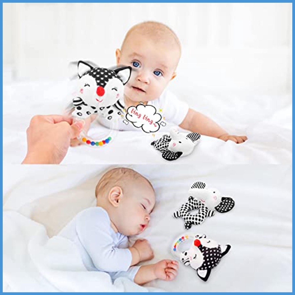 Set 2 Lục Lạc Đồ Chơi Mềm Mại Có Vòng Nhẫn Có Thể Giặt Sạch Dành Cho Trẻ Em