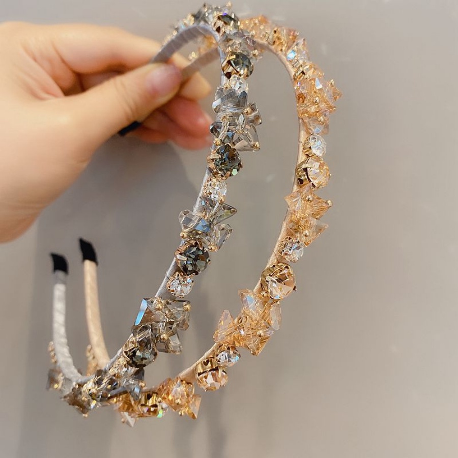 Băng Đô Cài Tóc Hợp Kim Đính Đá Pha Lê Phong Cách Hàn Quốc