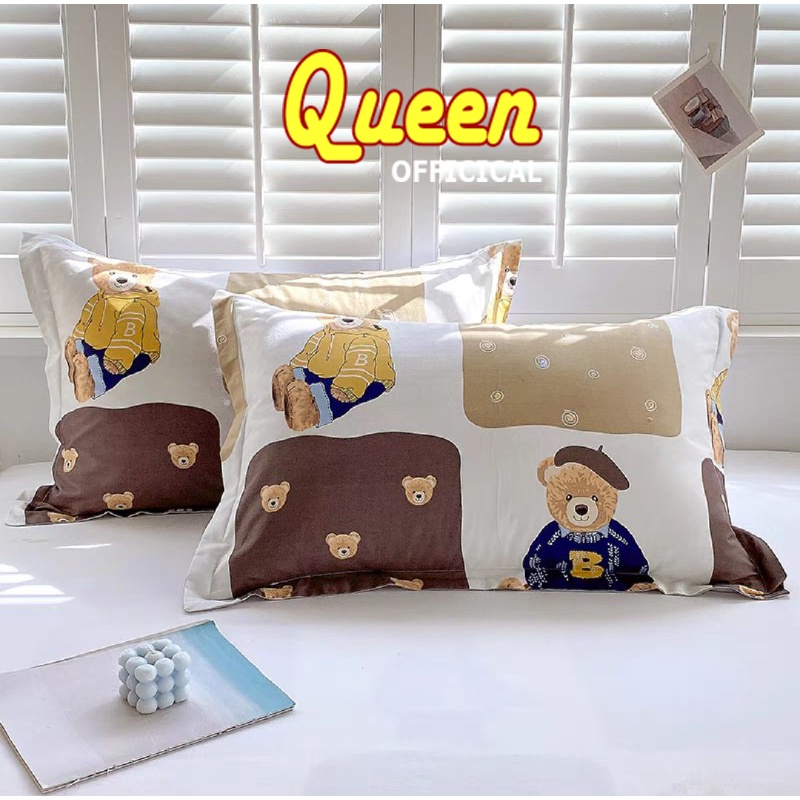 Vỏ Gối Nằm 45x65cm cùng một màu với ga trải giường Cotton Poly trong bộ ga khách đặt - MoonBeddingvn