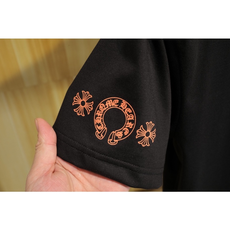 Áo Thun Ngắn Tay Logo Chr88ome &amp; Classic Thời Trang Mới Nhất Màu Trắng Cam Phong Cách Unisex