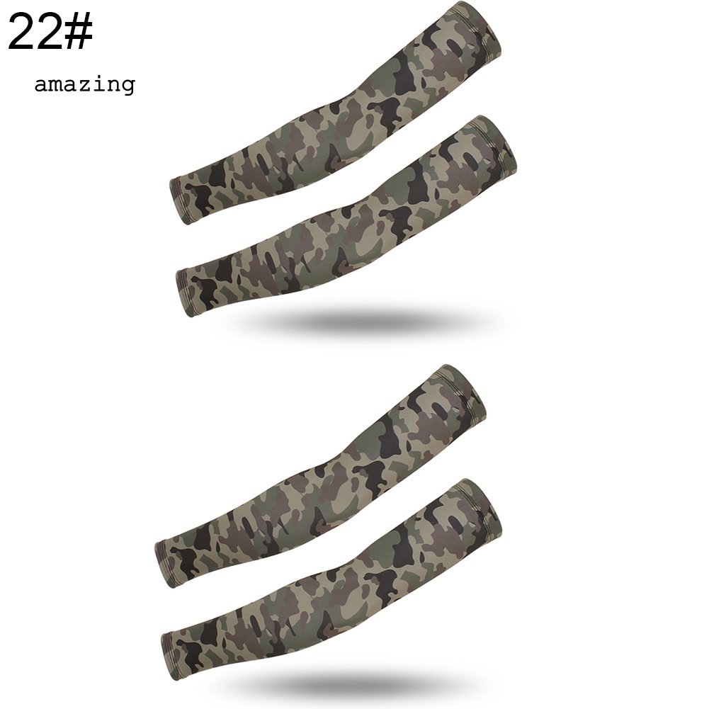 Set 2 Đôi Găng Cánh Tay Thể Thao Chống Tia UV Họa Tiết Rằn Ri Unisex