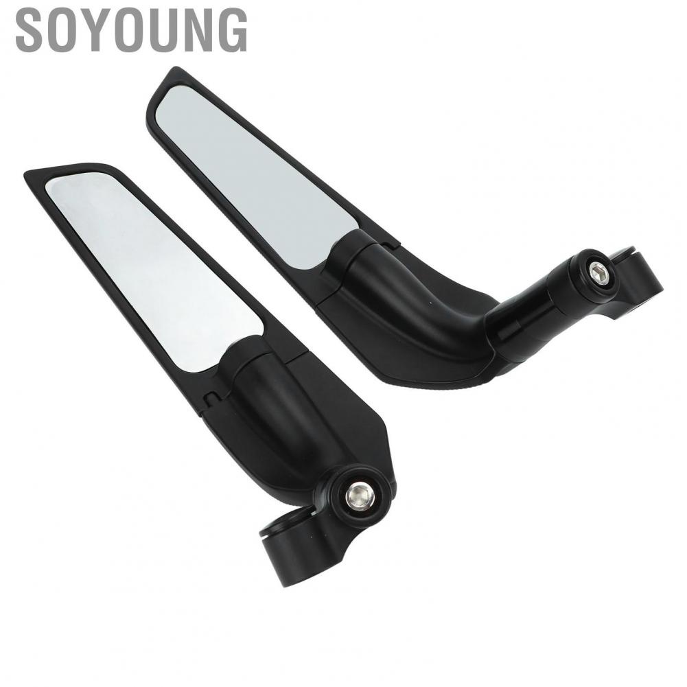 Soyoung Motorcycle Wing Mirror  2pcs Universal Adjustable Handlebar Mirror  for Motorbike