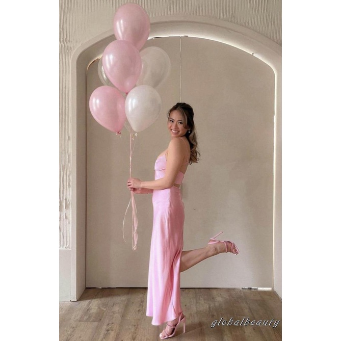 Đầm Dài Không Tay Cổ Chữ V Hở Lưng Màu Sắc Đơn Giản Cho Nữ