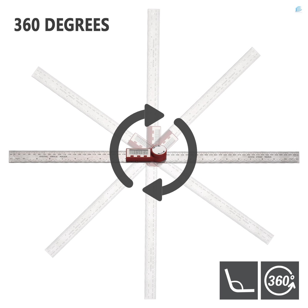 Thước Đo Góc Kỹ Thuật Số Bằng Thép Không Gỉ 11inch / 300mm Có Màn Hình LCD