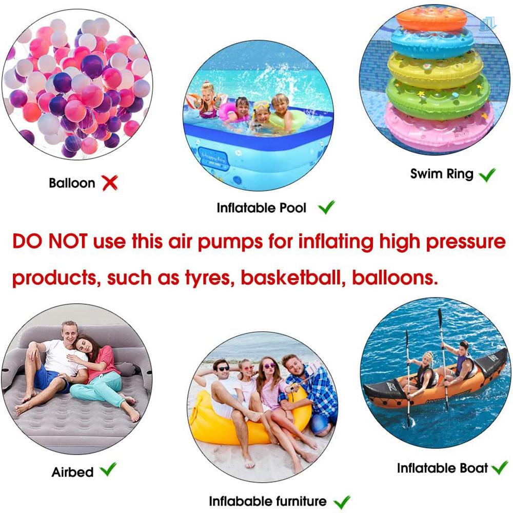 Máy Bơm Hơi Điện Tử DC 12V 50W Di Động Đa Ứng Dụng Cho Xe Hơi / Tàu Thuyền