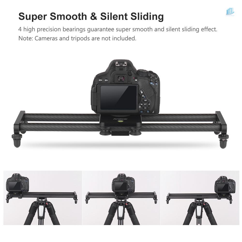 Thanh Trượt Ổn Định Máy Ảnh Andoer 40cm / 15inch Bằng Sợi Carbon Kèm Kẹp Điện Thoại Đầu Bi Mini Cho Máy Quay Phim DSLR