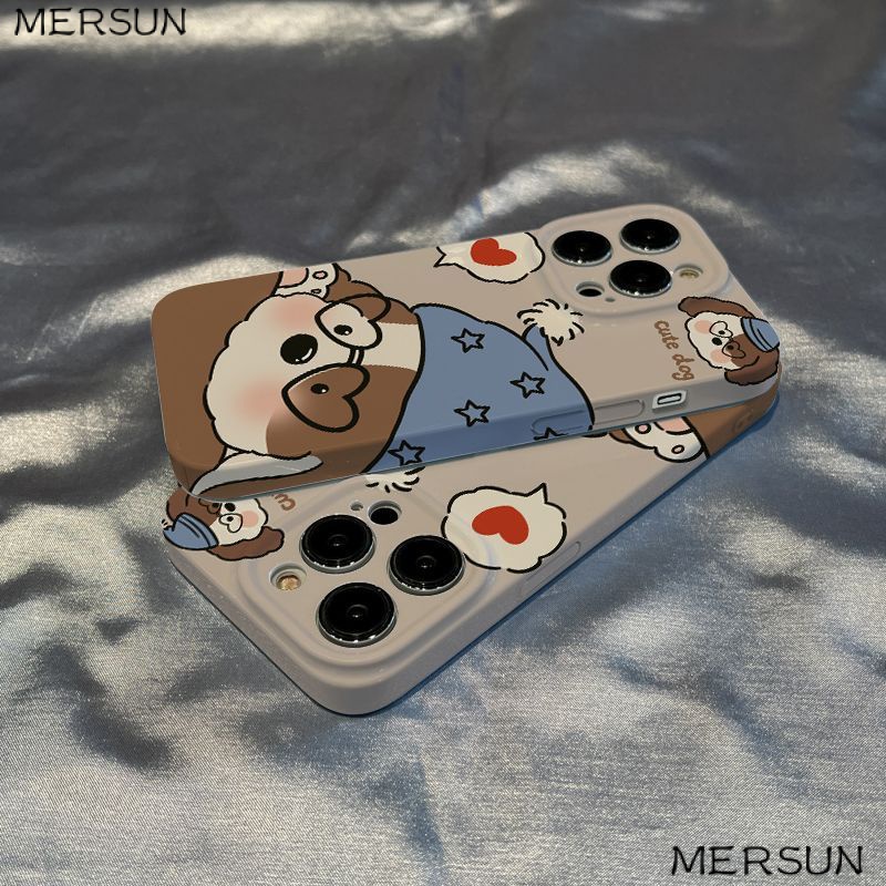 Ốp Điện Thoại Họa Tiết Chú Chó / Trái Tim / Chữ Nightcap plus Dễ Thương Cho Iphone127 11xs Xr 81413