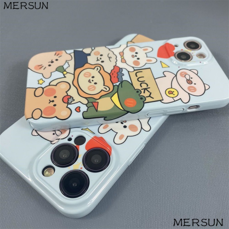 Ốp Điện Thoại Cứng Họa Tiết Hoạt Hình Dâu Tây Dễ Thương Cho Iphone11 xsmax 12 / 14pxr / Film TWZD 11