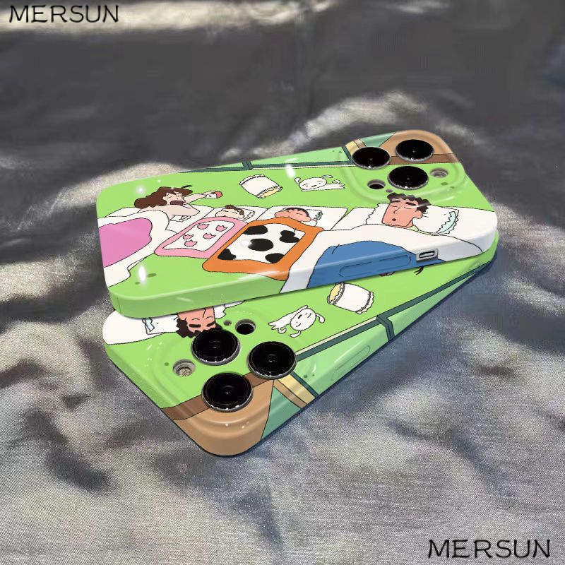 Ốp Điện Thoại Cứng Họa Tiết Gia Đình Shin-Chan Kiểu Nhật Hàn Dễ Thương Cho Apple max 8p 14pro 12 11 Xsmax Iphone13