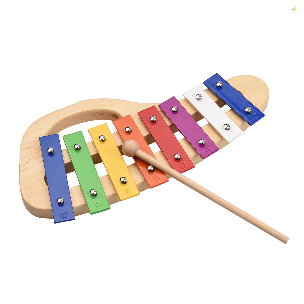 Bộ Nhạc Cụ Xylophone 8-Note Glockenspiel 3mm Tay Cầm Bằng Gỗ Thông Nhiều Màu Sắc