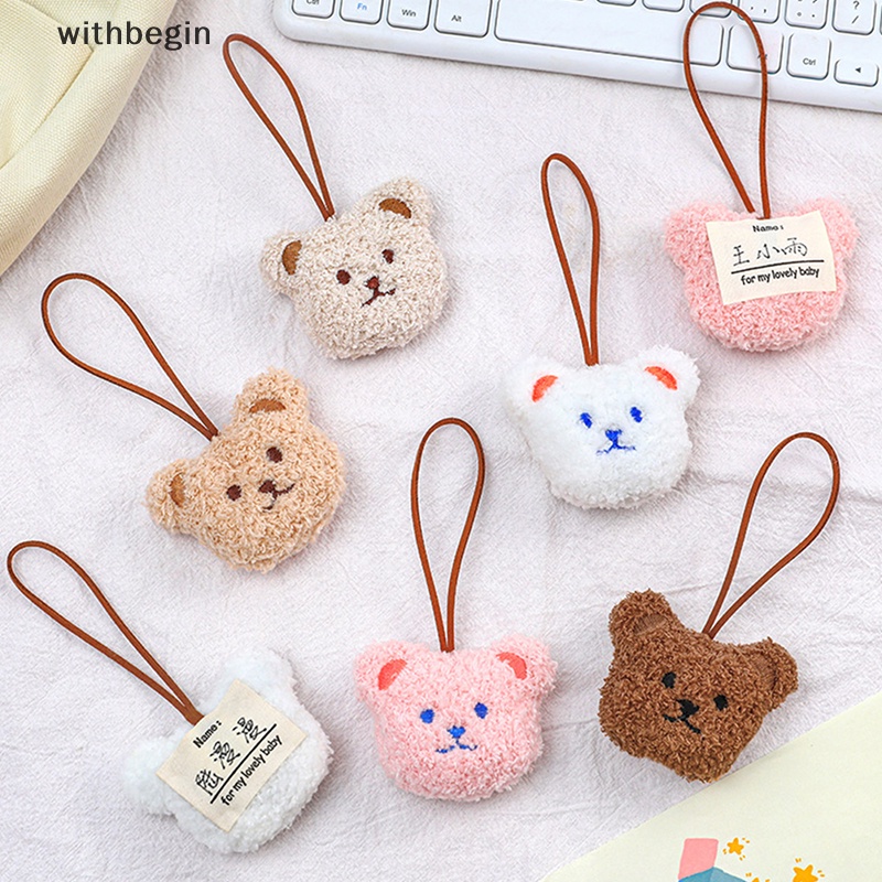 Móc Khóa Hình Chú Gấu Nhồi Bông Dễ Thương Dùng Trang Trí Tên Trẻ Em