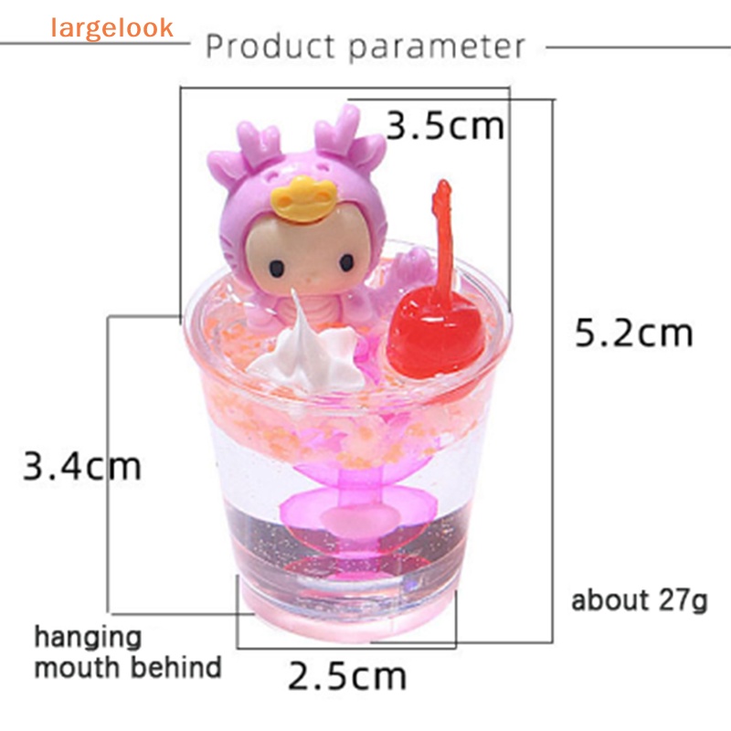 Móc Khóa Hình Ly Nước Dạ Quang Bằng Nhựa Resin Họa Tiết Hoạt Hình Dễ Thương DIY